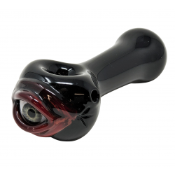 4.5" Retina Eye With Eyelids Hand Pipe Black Tubing [AM04]